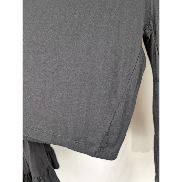 Black Long Sleeve Tiered Ruffle Bell Sleeve Top Blouse S Whimsigoth Grunge Boho - Picture 4 of 9